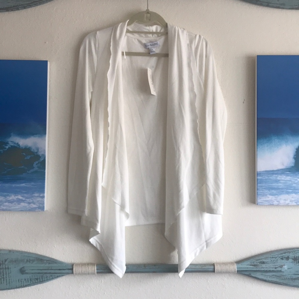 White light weight cardigan, NWT
